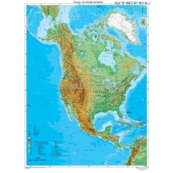 Észak-Amerika domborzati térképe (120 x 160 cm)