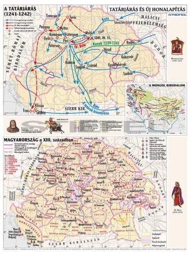 Tatárjárás és új honalapítás - Magyarország a XIII. században iskolai történelmi falitérkép 
