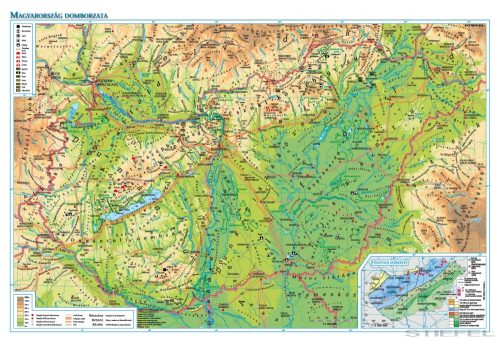 Magyarország domborzata, ásványkincsei és földtani szerkezete iskolai földrajzi falitérkép