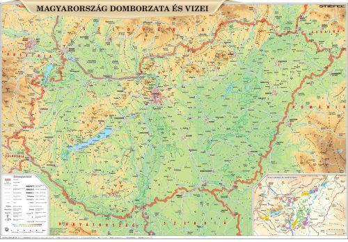 Magyarország domborzata / A Kárpát-medence domborzata kisméretű falitérkép