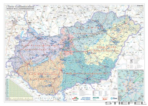 Magyarország villamoshálózati keretezett térképe 