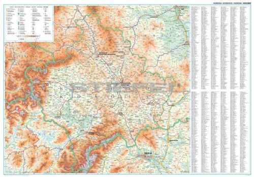 Koszovó földrajzi térkép