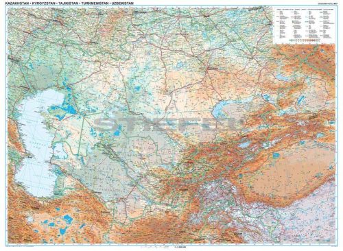 Kazahsztán általános földrajzi térképe 