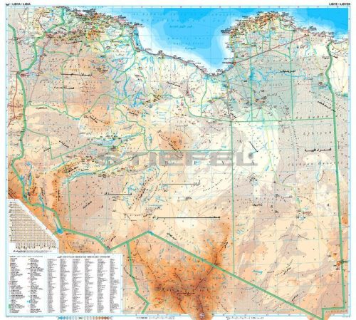 Líbia általános földrajzi térképe