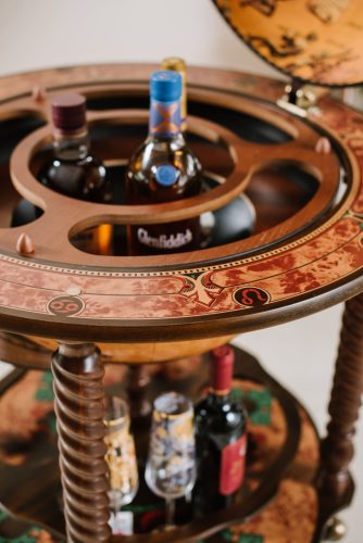 Bárföldgömb gurulós Bacco (a gömb teteje oldalra nyitható) barna Ø 50  cm