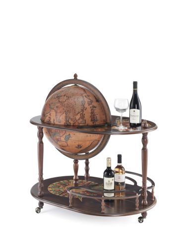 Bárföldgömb zsúrkocsi Artemide (a gömb teteje oldalra nyitható) barna Ø 50  cm