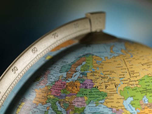 Asztali földgömb James Cook égkék  Ø 33  cm