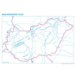   Magyarország tájai körvonalas, iskolai földrajzi falitérkép (vaktérkép)