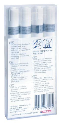 Legamaster Táblafilc üvegtáblákhoz, fehér, 4 db Kifutó termék! Amíg a készlet tart!