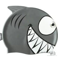 Állatmintás szilikon úszósapka - Ezüst cápa
