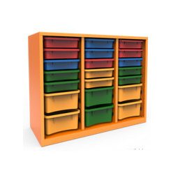 Szekrény 6 kicsi és 6 közepes tálcával