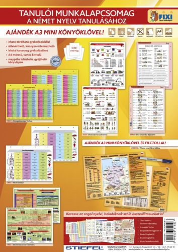 Tanulói munkalapcsomag német 5 db FIXI tan. ml., német nyelvi A3 alátéttel és kék filctollal