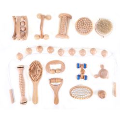 Szenzoros Fa Masszázskészlet (15 darabos)